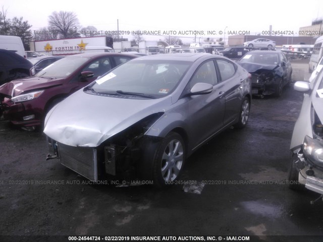 KMHDH4AE5BU160071 - 2011 HYUNDAI ELANTRA GLS/LIMITED GRAY photo 2