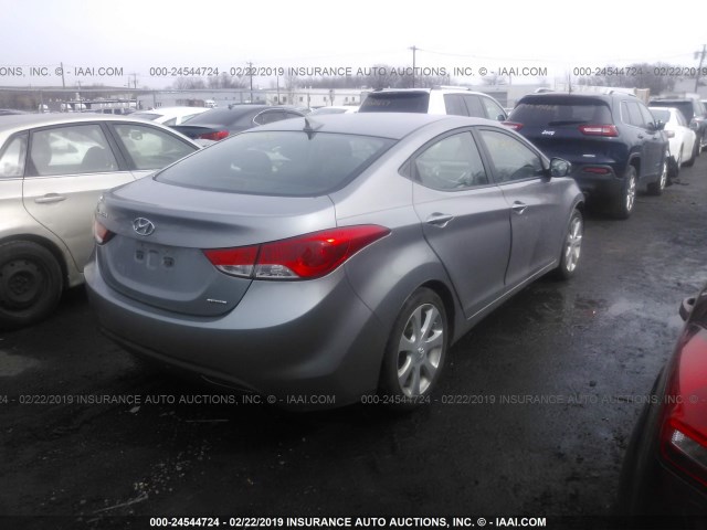 KMHDH4AE5BU160071 - 2011 HYUNDAI ELANTRA GLS/LIMITED GRAY photo 4