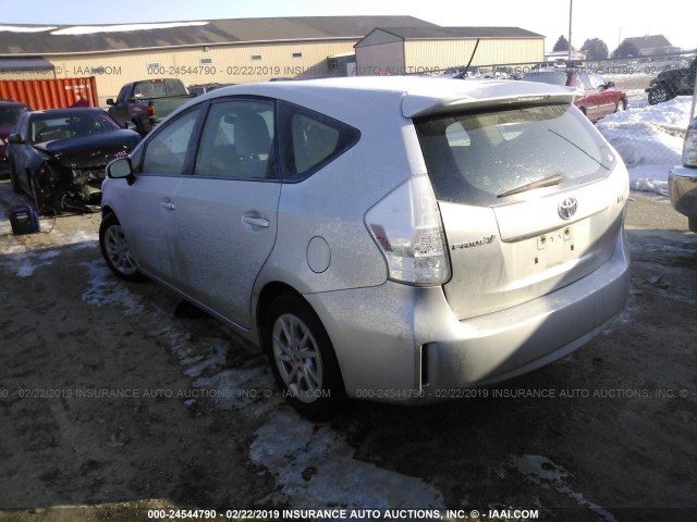 JTDZN3EU6C3125139 - 2012 TOYOTA PRIUS V SILVER photo 3