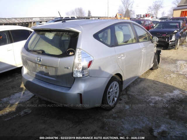 JTDZN3EU6C3125139 - 2012 TOYOTA PRIUS V SILVER photo 4