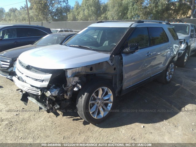 1FM5K7D82EGC24180 - 2014 FORD EXPLORER XLT SILVER photo 2