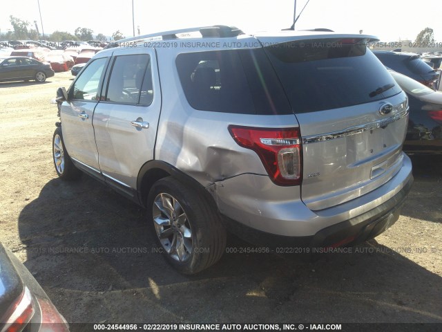 1FM5K7D82EGC24180 - 2014 FORD EXPLORER XLT SILVER photo 3