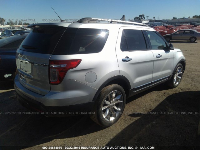 1FM5K7D82EGC24180 - 2014 FORD EXPLORER XLT SILVER photo 4