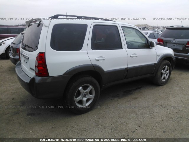 4F2CZ04105KM50619 - 2005 MAZDA TRIBUTE S WHITE photo 4