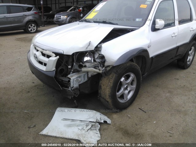 4F2CZ04105KM50619 - 2005 MAZDA TRIBUTE S WHITE photo 6