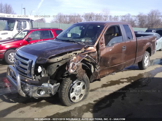 1FTEX1EM5CFA77256 - 2012 FORD F150 SUPER CAB BROWN photo 2