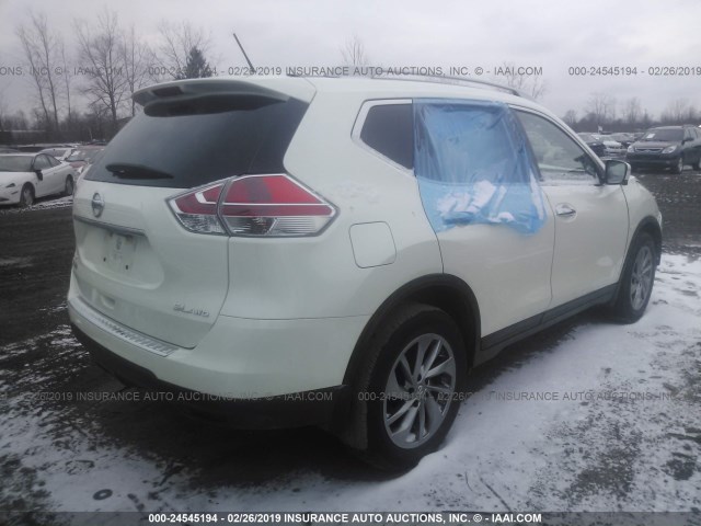 5N1AT2MV5FC777595 - 2015 NISSAN ROGUE S/SL/SV WHITE photo 4