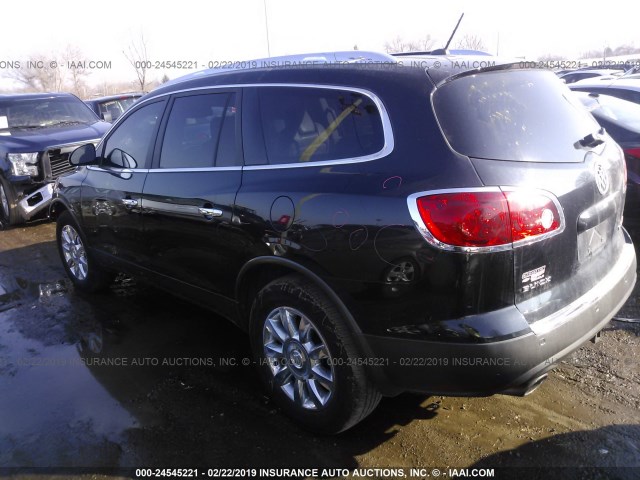 5GAKRBED1BJ393172 - 2011 BUICK ENCLAVE CXL BLACK photo 3