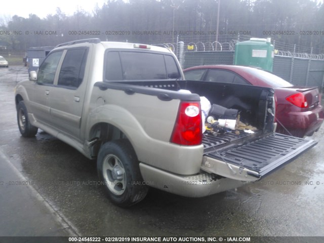 1FMZU67K75UA48256 - 2005 FORD EXPLORER SPORT TR  BEIGE photo 3