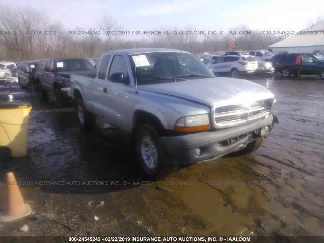 1D7HG12K94S729875 - 2004 DODGE DAKOTA SXT SILVER photo 1