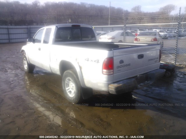 1D7HG12K94S729875 - 2004 DODGE DAKOTA SXT SILVER photo 3