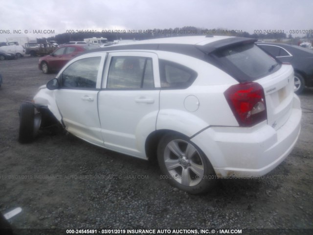 1C3CDWDAXCD510168 - 2012 DODGE CALIBER SXT WHITE photo 3