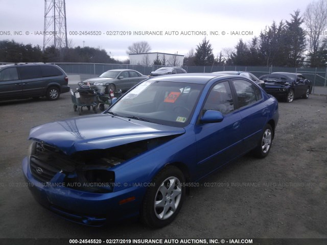 KMHDN46D46U249502 - 2006 HYUNDAI ELANTRA GLS/GT/LIMITED BLUE photo 2