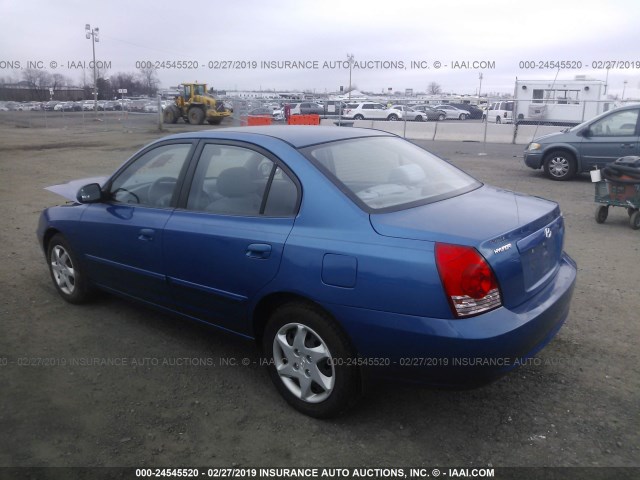 KMHDN46D46U249502 - 2006 HYUNDAI ELANTRA GLS/GT/LIMITED BLUE photo 3