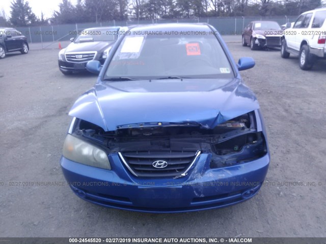 KMHDN46D46U249502 - 2006 HYUNDAI ELANTRA GLS/GT/LIMITED BLUE photo 6