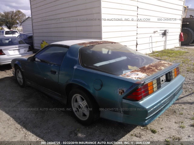 1G1FP23E0ML185883 - 1991 CHEVROLET CAMARO RS BLUE photo 3