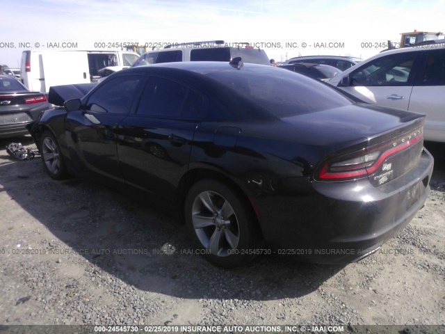 2C3CDXHG2GH227454 - 2016 DODGE CHARGER SXT BLACK photo 3