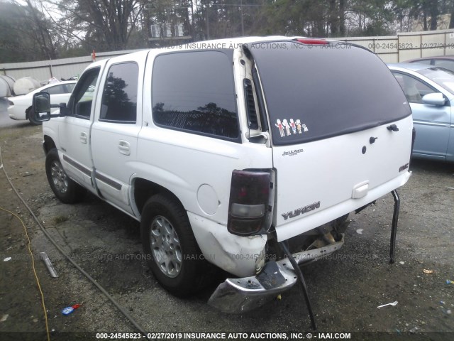 1GKEC13Z82R152687 - 2002 GMC YUKON WHITE photo 3