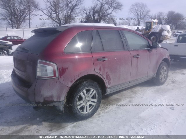 2FMDK36C57BB19102 - 2007 FORD EDGE SE RED photo 4