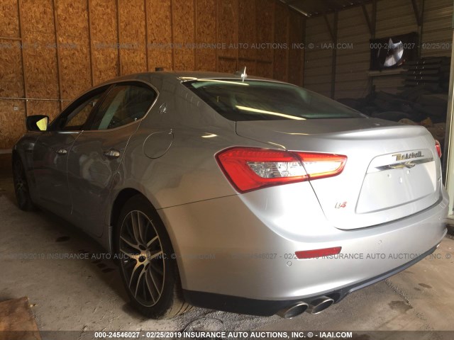 ZAM57RTA5E1096411 - 2014 MASERATI GHIBLI S/Q4 SILVER photo 3