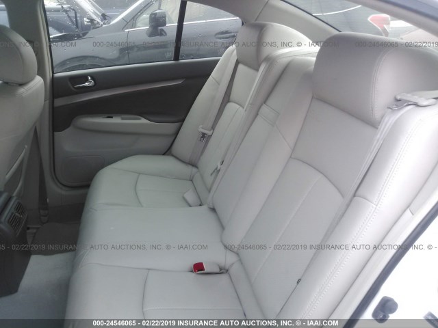 JN1CV6AP2FM580496 - 2015 INFINITI Q40 WHITE photo 8