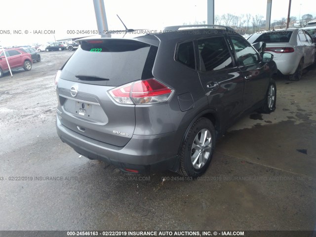 KNMAT2MV4GP724563 - 2016 NISSAN ROGUE S/SL/SV GRAY photo 4