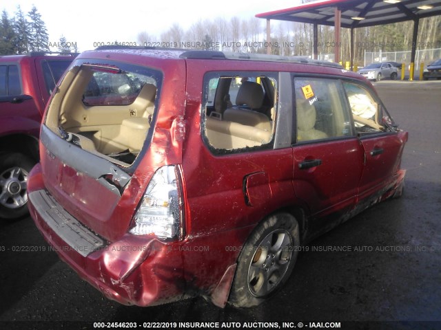 JF1SG65673H726292 - 2003 SUBARU FORESTER 2.5XS RED photo 4