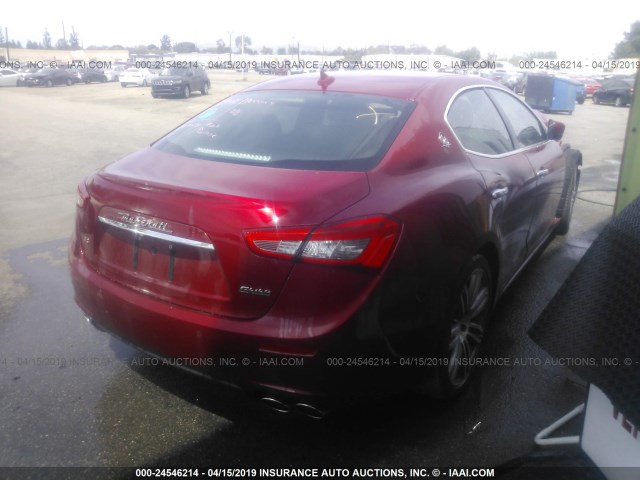 ZAM57RTA5F1147844 - 2015 MASERATI GHIBLI S/Q4 RED photo 4