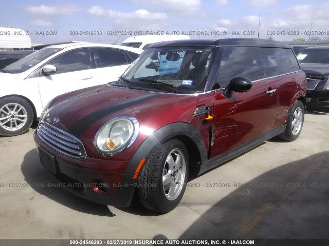 WMWML33529TX33631 - 2009 MINI COOPER CLUBMAN MAROON photo 2