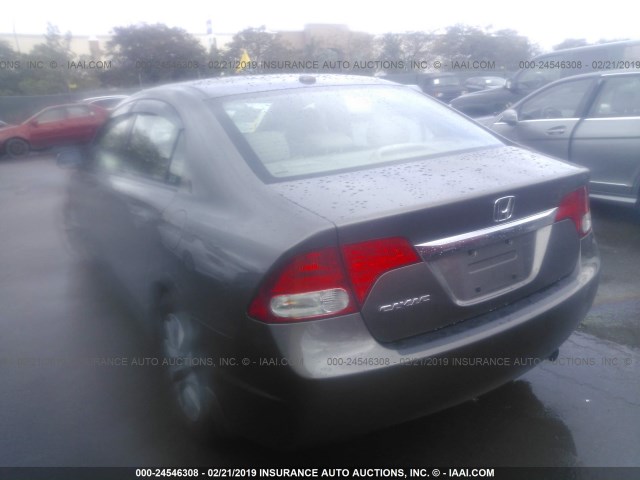 19XFA16989E035988 - 2009 HONDA CIVIC EXL GRAY photo 3