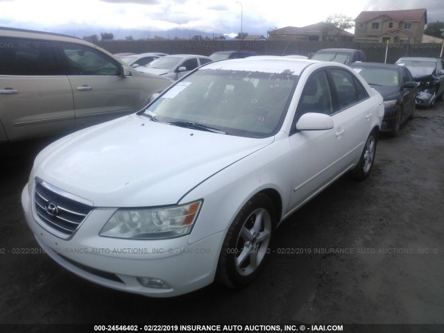 5NPEU46F39H444180 - 2009 HYUNDAI SONATA SE/LIMITED WHITE photo 2