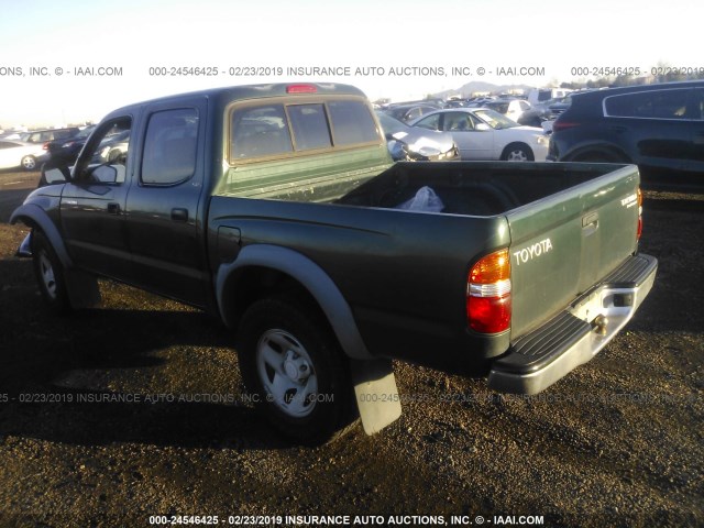 5TEGM92N21Z793013 - 2001 TOYOTA TACOMA DOUBLE CAB PRERUNNER GREEN photo 3