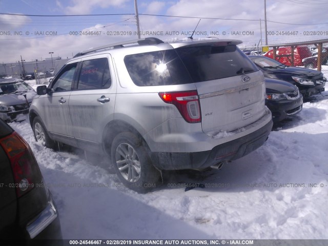 1FMHK8D84BGA91789 - 2011 FORD EXPLORER XLT SILVER photo 3