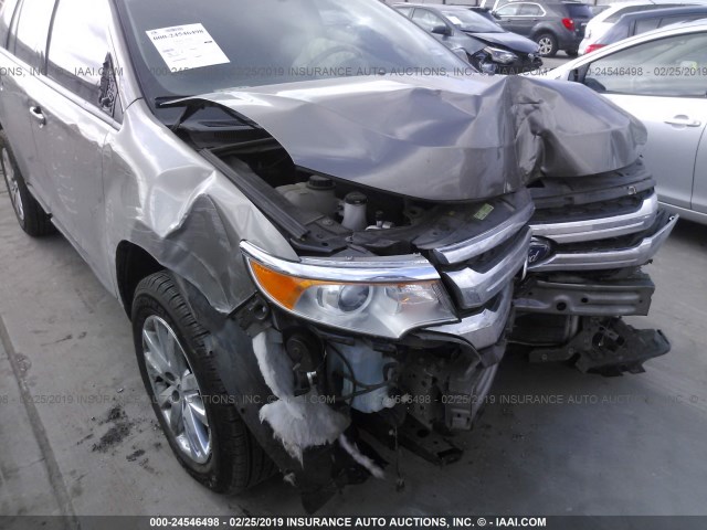 2FMDK3JC1EBA24668 - 2014 FORD EDGE SEL GRAY photo 6