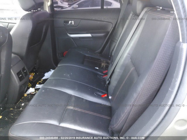 2FMDK3JC1EBA24668 - 2014 FORD EDGE SEL GRAY photo 8