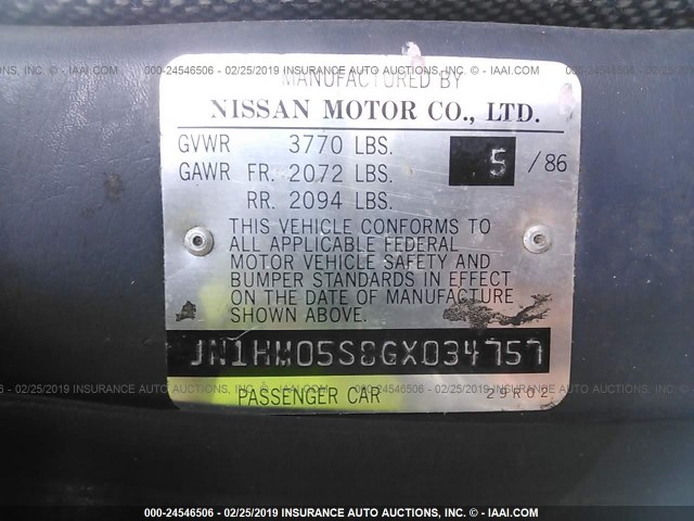 JN1HM05S8GX034757 - 1986 NISSAN STANZA SILVER photo 9