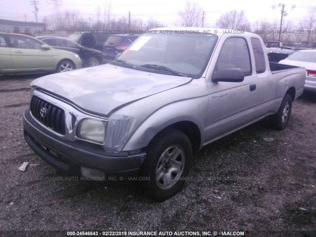 5TEVL52N51Z735464 - 2001 TOYOTA TACOMA XTRACAB SILVER photo 2