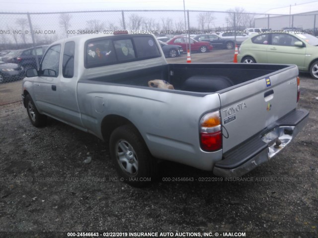 5TEVL52N51Z735464 - 2001 TOYOTA TACOMA XTRACAB SILVER photo 3