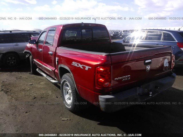 1D7HW38K58S543844 - 2008 DODGE DAKOTA SXT RED photo 3