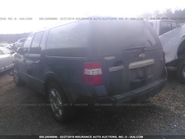 1FMJK1K50DEF16330 - 2013 FORD EXPEDITION EL LIMITED BLACK photo 3