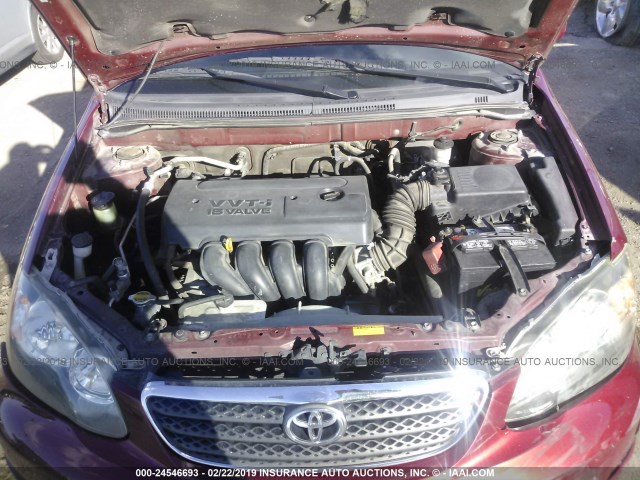 1NXBR32E68Z027308 - 2008 TOYOTA COROLLA CE/LE/S RED photo 10