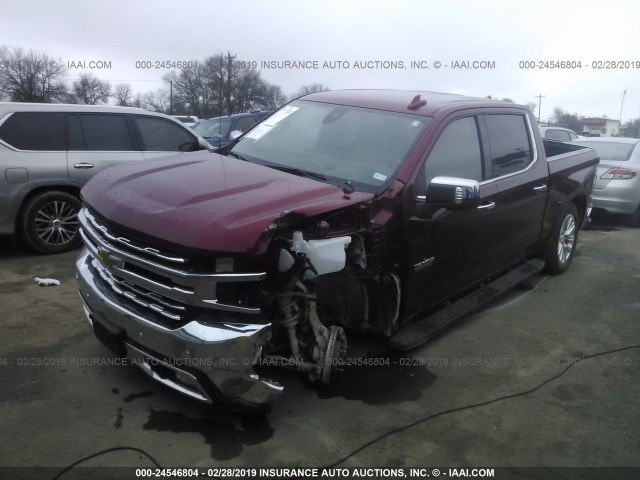 1GCUYGED3KZ100798 - 2019 CHEVROLET SILVERADO K1500 LTZ RED photo 2