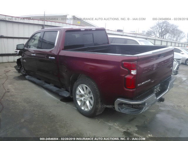 1GCUYGED3KZ100798 - 2019 CHEVROLET SILVERADO K1500 LTZ RED photo 3