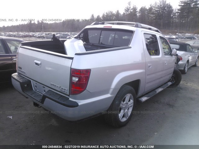 5FPYK16579B108918 - 2009 HONDA RIDGELINE RTL SILVER photo 4