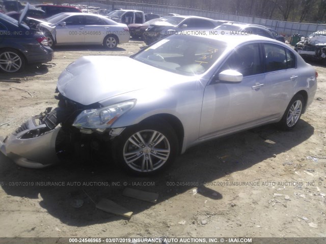 JN1DV6AR2BM650210 - 2011 INFINITI G25 SILVER photo 2