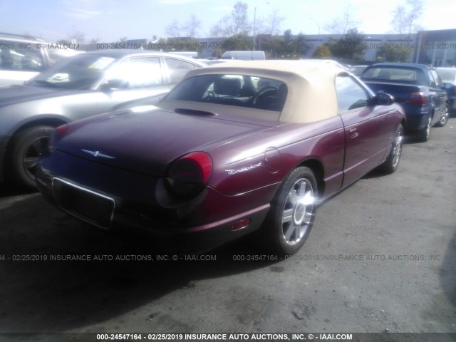 1FAHP60A54Y102563 - 2004 FORD THUNDERBIRD  RED photo 4