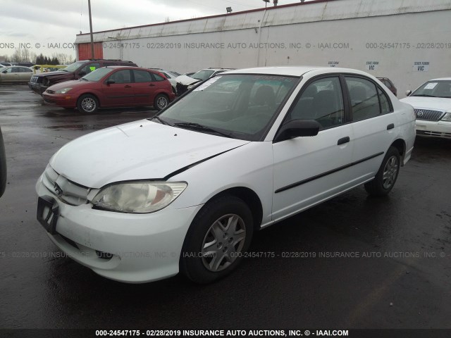 2HGES16404H553802 - 2004 HONDA CIVIC DX WHITE photo 2