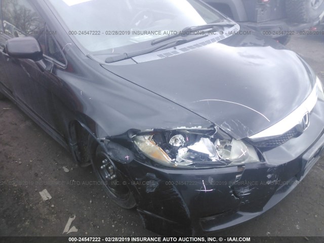 2HGFA16609H312483 - 2009 HONDA CIVIC BLACK photo 6