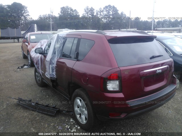 1C4NJCBA7ED803723 - 2014 JEEP COMPASS SPORT MAROON photo 3