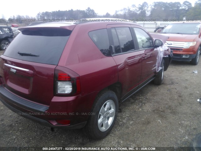 1C4NJCBA7ED803723 - 2014 JEEP COMPASS SPORT MAROON photo 4